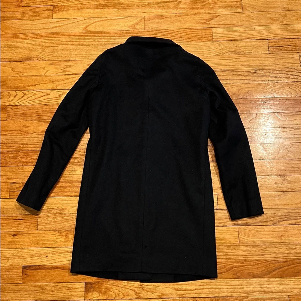 Uniqlo Navy Wool & Cashmere Mix Light-Weight button Down Coat - Picture 8 of 12